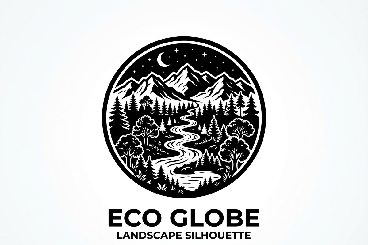 60 Eco Globe Landscape Silhouette, a Technology Illustration by Amazin_art (Photo 5 of 29)