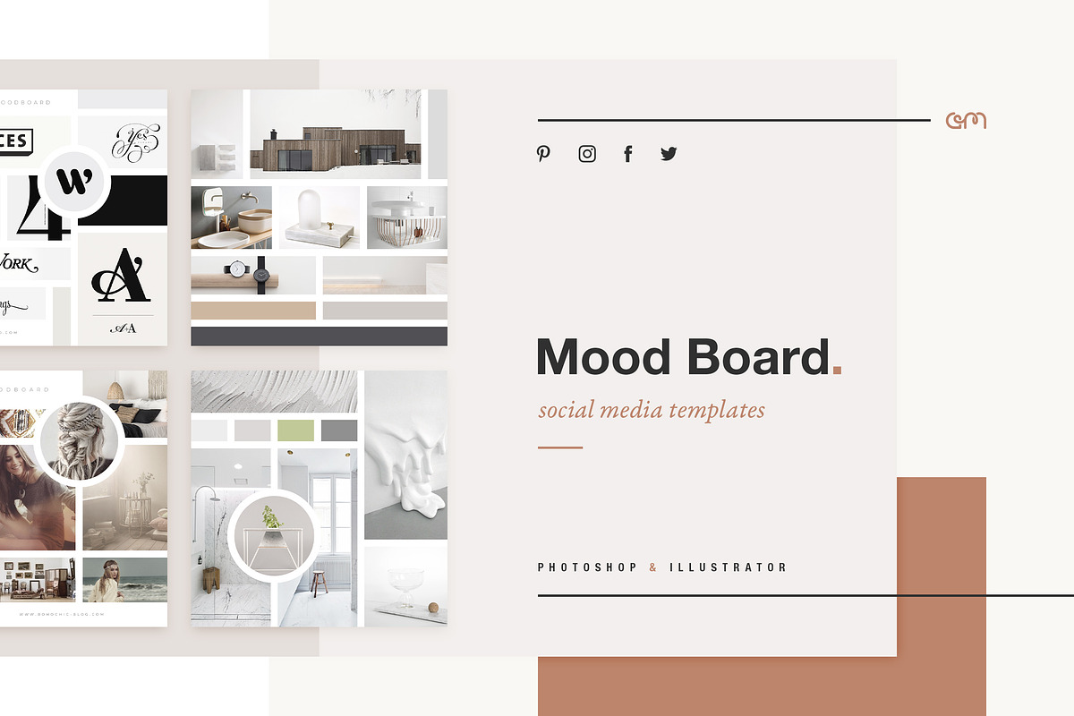 Social Media Mood Boards, a Social Media Template by AM Studio (Photo 1 of 8)