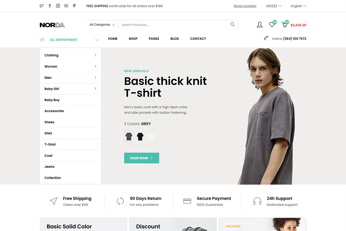 Minimal HTML5 Template - Norda, a Bootstrap Template by HasThemes (Photo 1 of 3)