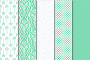 Digital Papers Mint Orchid, a Pattern Graphic by Maishop (Thumbnail 3 of 3)