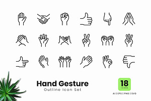 Hand Gesture Outline Icons, an Outline Icon by Zeer Graphic