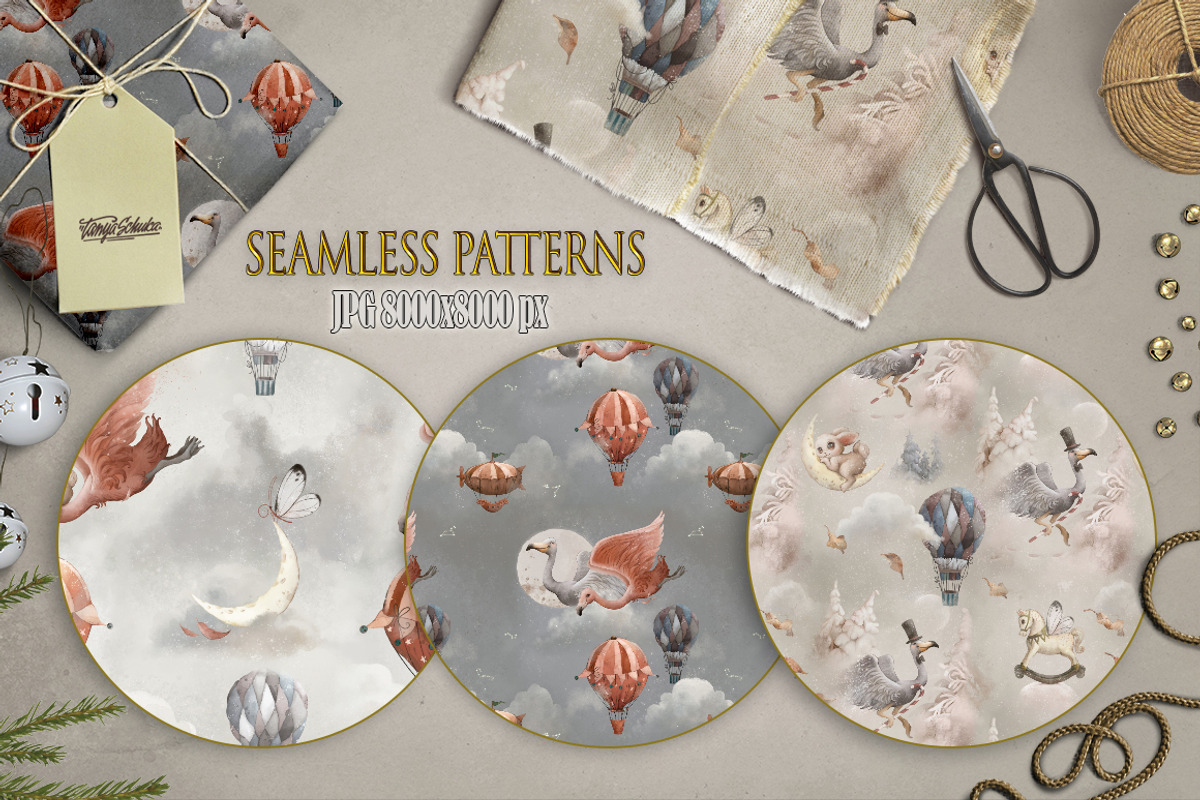 Digital watercolor vintage set, an Animal Illustration by TanyaSchuka (Photo 3 of 5)