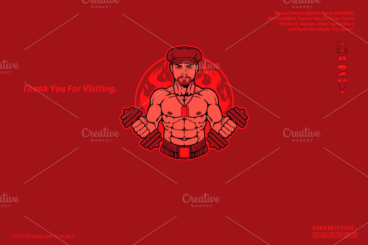 Fitness And Gym Logo, a Branding & Logo Template by Kongstones_std (Photo 6 of 6)