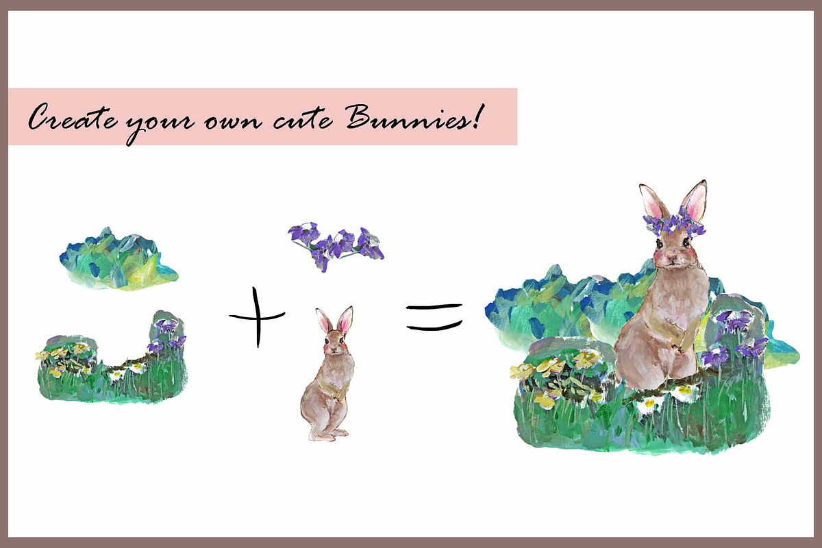 Bunny & Skunk-Watercolor Clipart, an Animal Illustration by VianneArt (Photo 4 of 8)