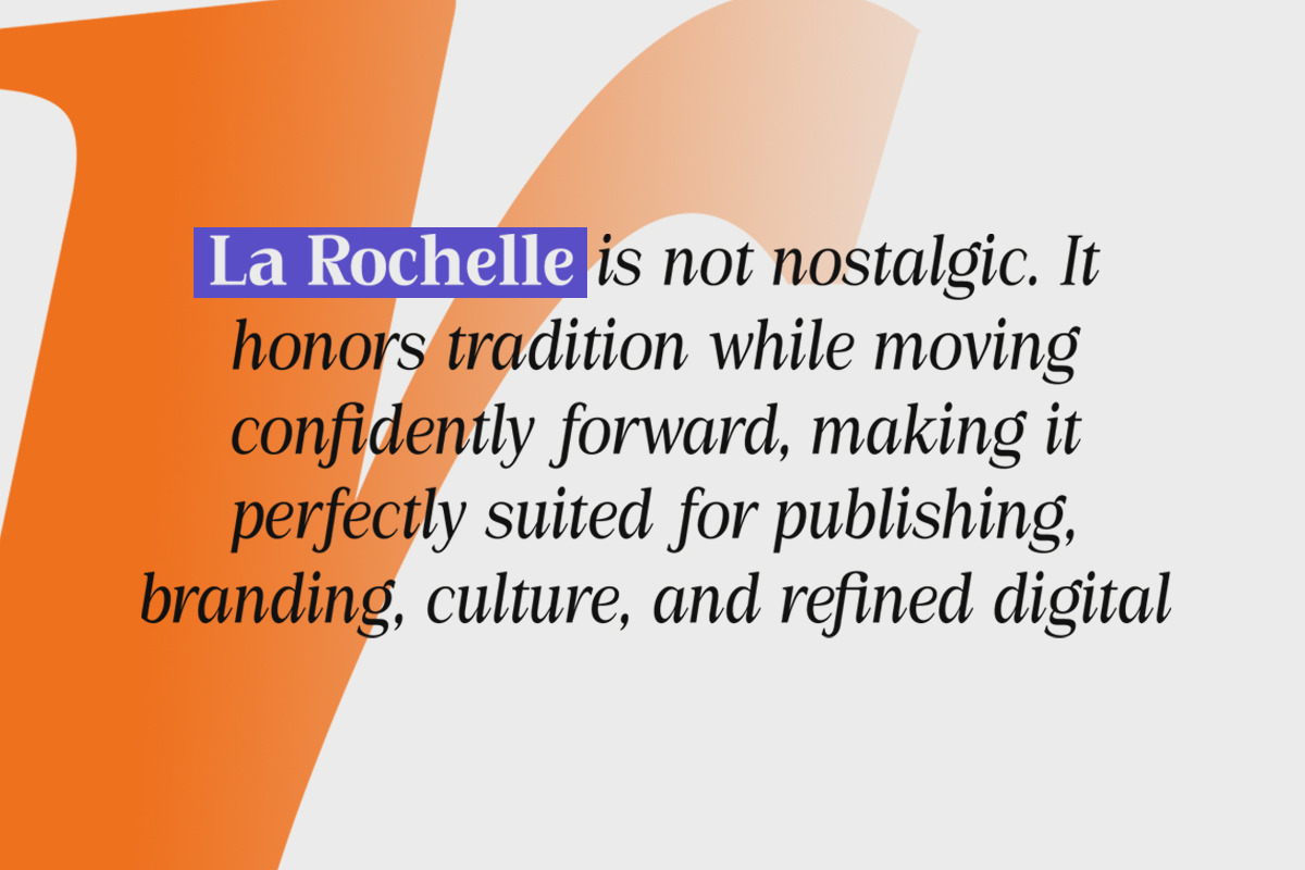 La Rochelle | Serif Family-83 Style, a Serif Font by Black Studio (Photo 9 of 15)