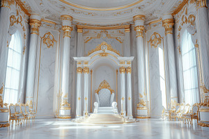 A decorated empty throne hall, a Photo by Pavel_design