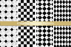 Marble Check Seamless Pattern Set