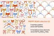 Preppy bow pattern collection 02, a Pattern Graphic by Alenkakarabanova (Thumbnail 1 of 4)