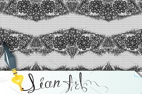 Black Lace seamless pattern preview 2
