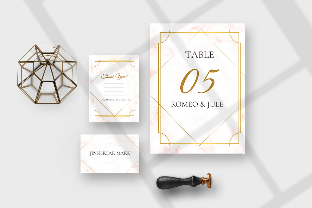 Golden Marble Wedding Suite, an Invitation Template by Design with Qurat (Photo 4 of 4)