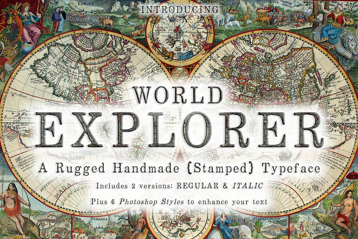 World Explorer Handmade Stamped Font, a Serif Font by Le Paper Cafe (Photo 10 of 10)