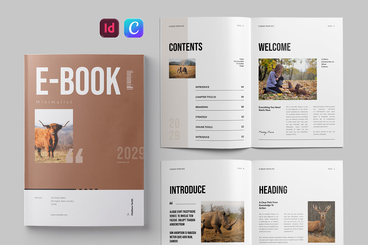 Minimal Ebook Canva Template, a Brochure Template by Pixelpick (Photo 1 of 9)