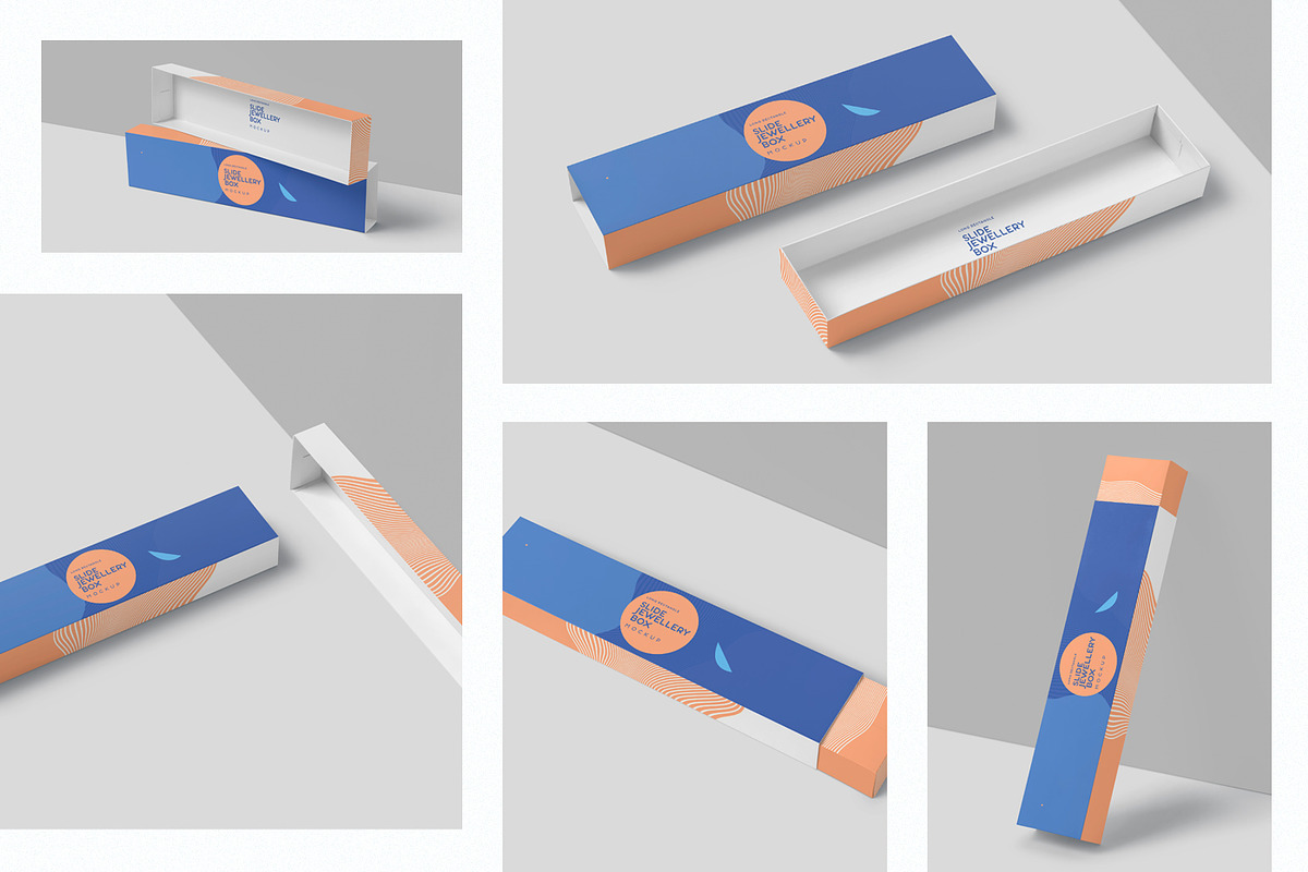 Long Rectangle Slide Box Mockups, a Packaging Mockup by GfxFoundry (Photo 2 of 7)