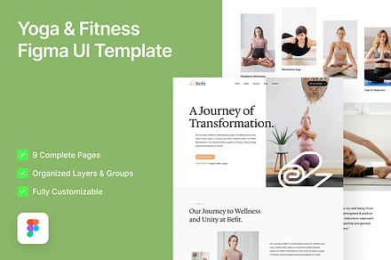 Befit: Yoga & Fitness Figma Template, an UI Kit Template by FinestDevs