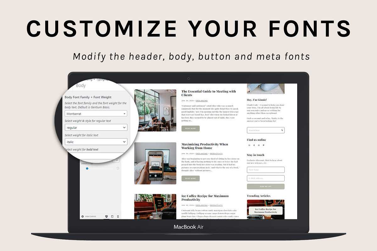Marley Theme • Genesis Child Theme, a WordPress Template by Code + Coconut (Photo 3 of 8)