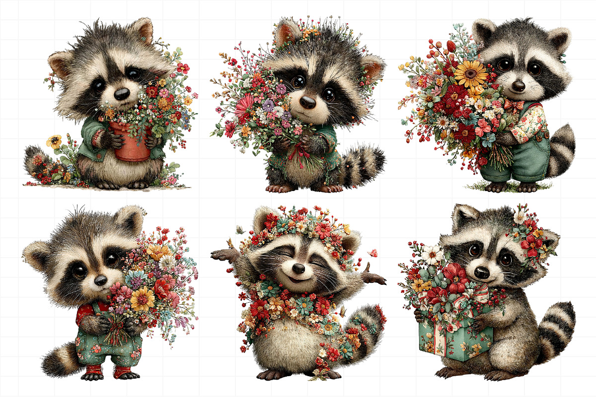 Whimsical Mother's Day Raccoon Clipa, an Illustration by Daily.Designs (Photo 4 of 8)