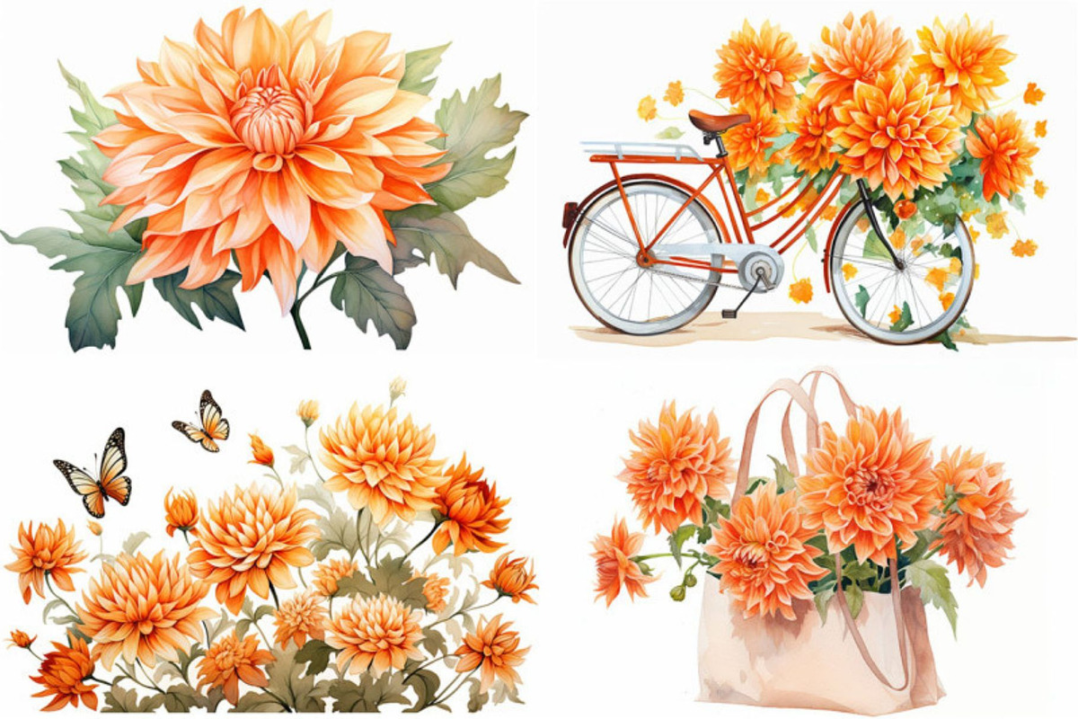 Dahlia Floral, a Seasonal Illustration by artsy-fartsy (Photo 6 of 6)