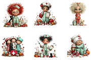 Halloween Nurse Clipart Bundle, a Seasonal Illustration by CreationArt (Thumbnail 3 of 7)