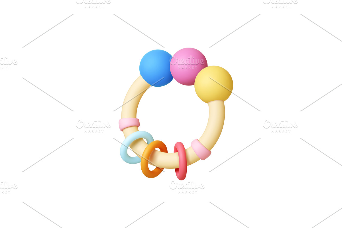 Baby 3d plastic toy. Noise toys for, an Illustration by Valerie Bodnar