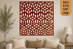 Geometric Wooden Wall Art SVG, an Object Graphic by DreamCafeArt