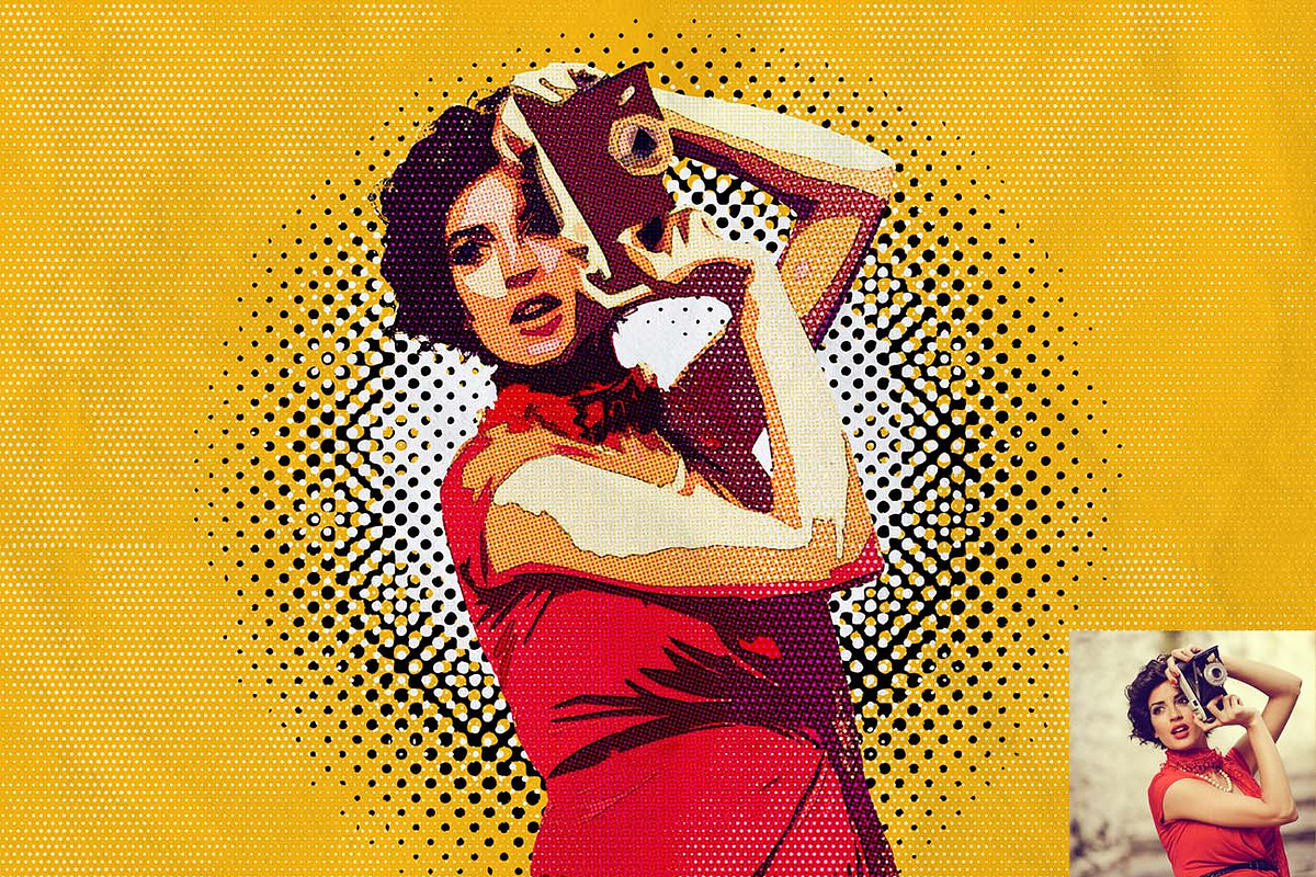 Comic Halftone Dots Effect Ps Action, an Action Add-On by Studio Retouch (Photo 3 of 11)