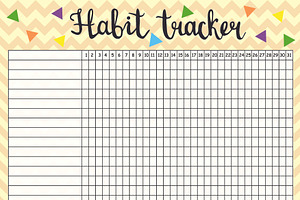 Habit Tracker, Yellow Colors