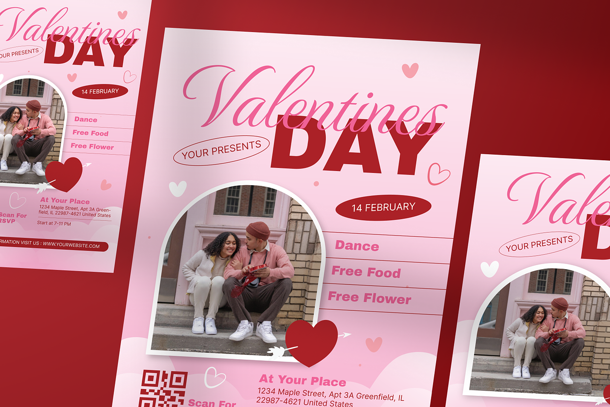 Gradient Pink Valentine Flyer, a Flyer Template by Annora Studio (Photo 2 of 6)