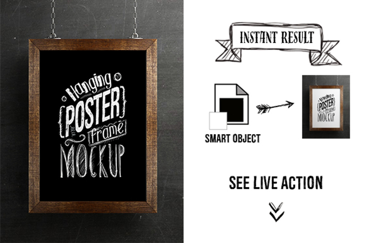 Hanging Poster Frame Mockup, a Print Template by antyalias store (Photo 4 of 4)