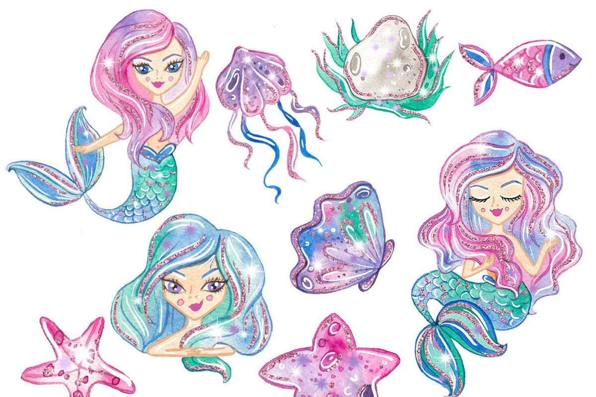 Mermaid Clipart, a Person Illustration by GlamArtZhanna (Photo 2 of 3)