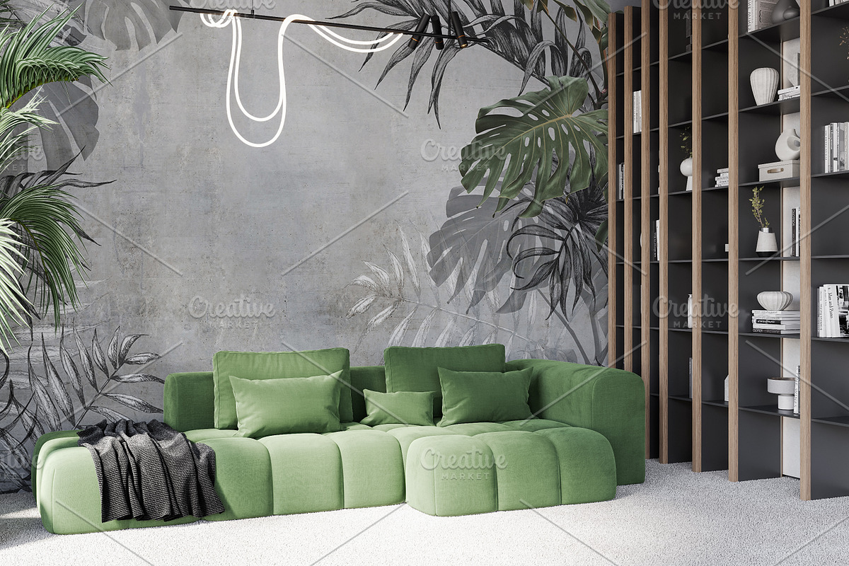 Wallpaper mockup Luxury living room, a Household Mockup by Hunny Badger (Photo 9 of 9)