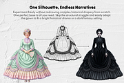 215 Victorian Dress Procreate Stamps, a Brush Add-On by Selentaori Studio (Thumbnail 10 of 12)