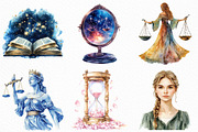 Watercolor Libra Season Clipart, an Illustration by Craft Nest (Thumbnail 3 of 6)