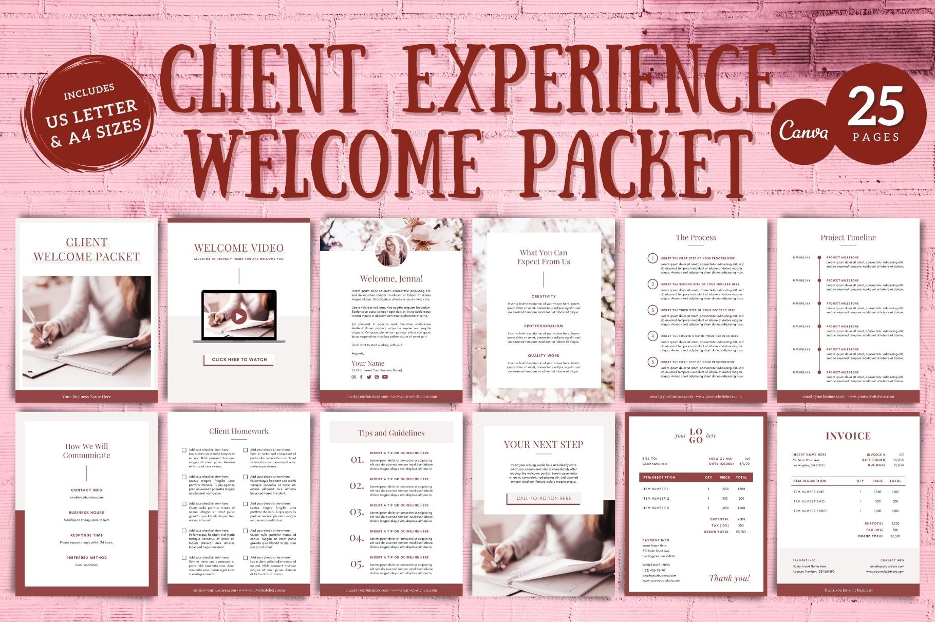 Client Experience Welcome Packet, a Magazine Template by ProductiveandFree