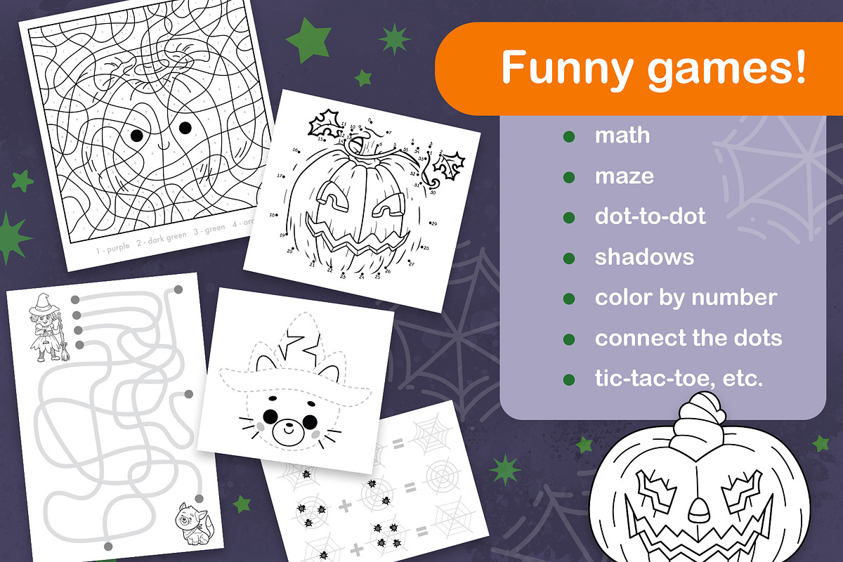 Black and white Halloween Playmats, an Education Illustration by Ksenya Savva (Photo 5 of 6)