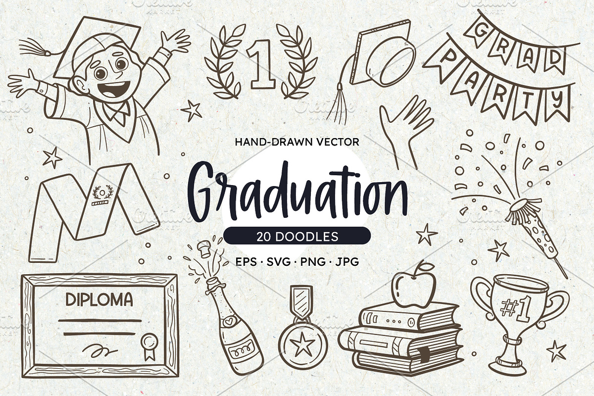 Graduation Party Doodles, an Education Illustration by insemar (Photo 1 of 4)