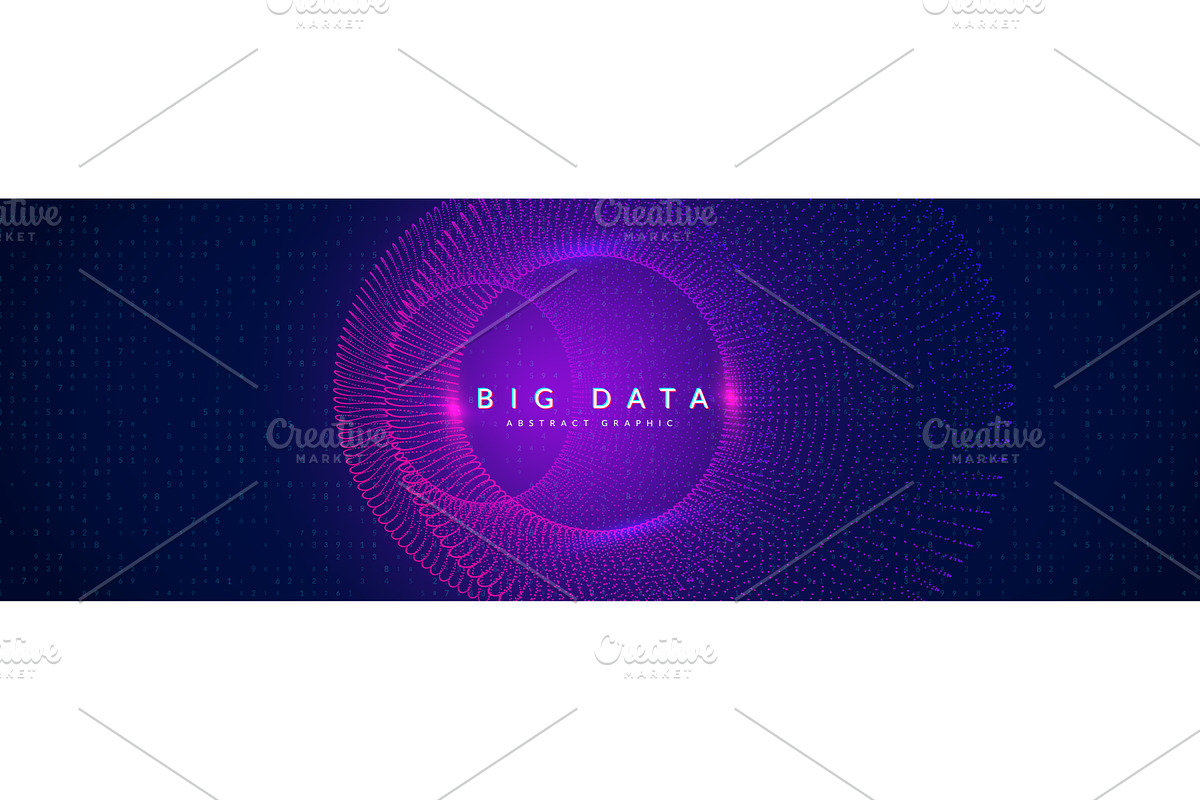 Big Data Wave Abstract Background, a Technology Illustration by Holo Art