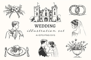 Elegant Wedding Illustration Bundle, an Object Illustration by NatalieArtShop