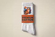 White Crew Sock Mockup, a Bottom Mockup by Designer Dude (Thumbnail 1 of 2)