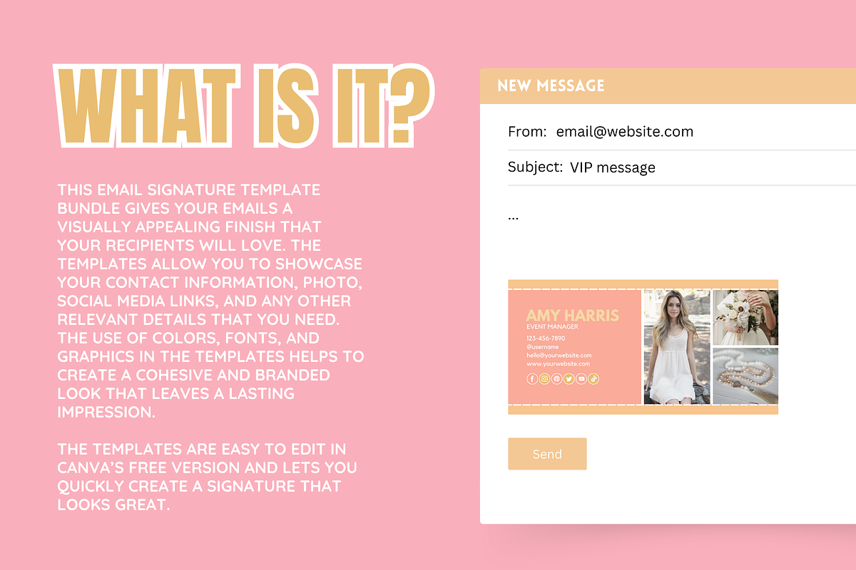 Canva Email Signature Bundle, an Email Template by SunshineStudioBoutique (Photo 2 of 9)