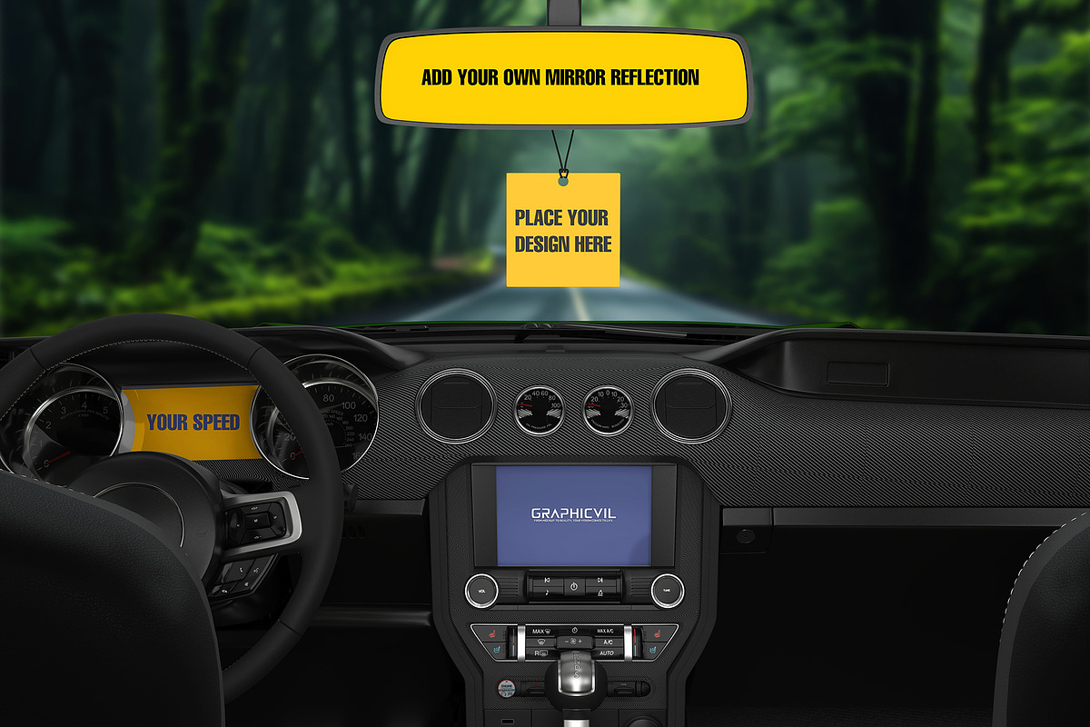 6 Car air freshener Mockup Aroma, a Merchandise Mockup by GraphicVil (Photo 5 of 11)