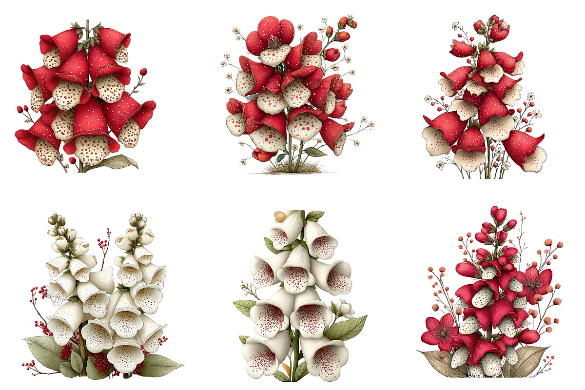 Whimsical Easter Foxglove Clipart, an Illustration by CreationArt (Photo 5 of 5)
