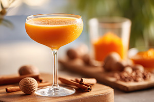 Refreshing orange cocktail with cinnamon garnish, a Food & Drink Photo by AlyaAnd
