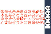 Gut Health Icon Clipart Set, an Illustration by designvectx (Thumbnail 2 of 3)