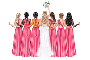 Bridesmaids Clipart, Wedding Clipart