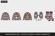 Christmas Sweater Clipart PNG, an Object Graphic by Inknfolly (Thumbnail 2 of 5)