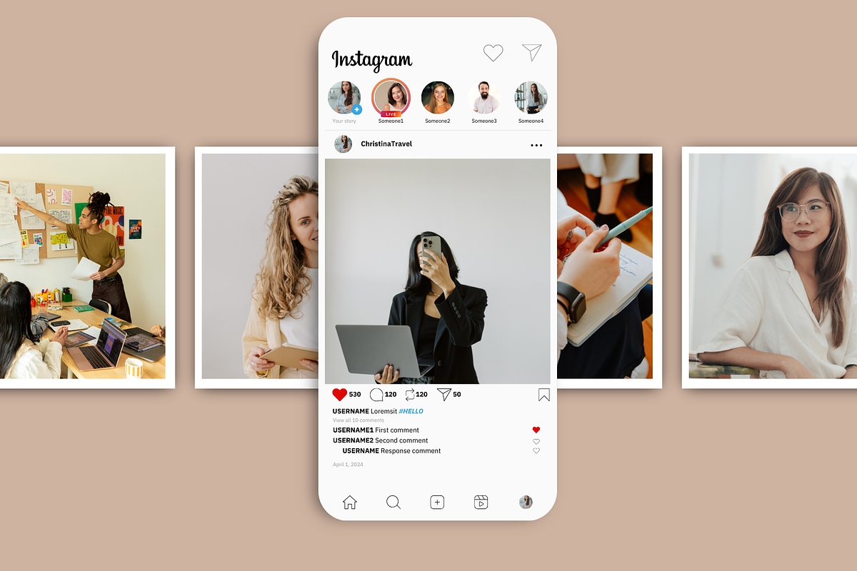 Instagram Mockups Canva Template, a Social Media Template by GraphiCarola (Photo 7 of 7)