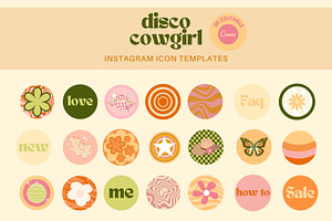 Disco Cowgirl Instagram Templates