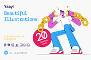 Yaay! Illustration Kit, a Templates & Theme by ls-illustrations (Thumbnail 1 of 6)
