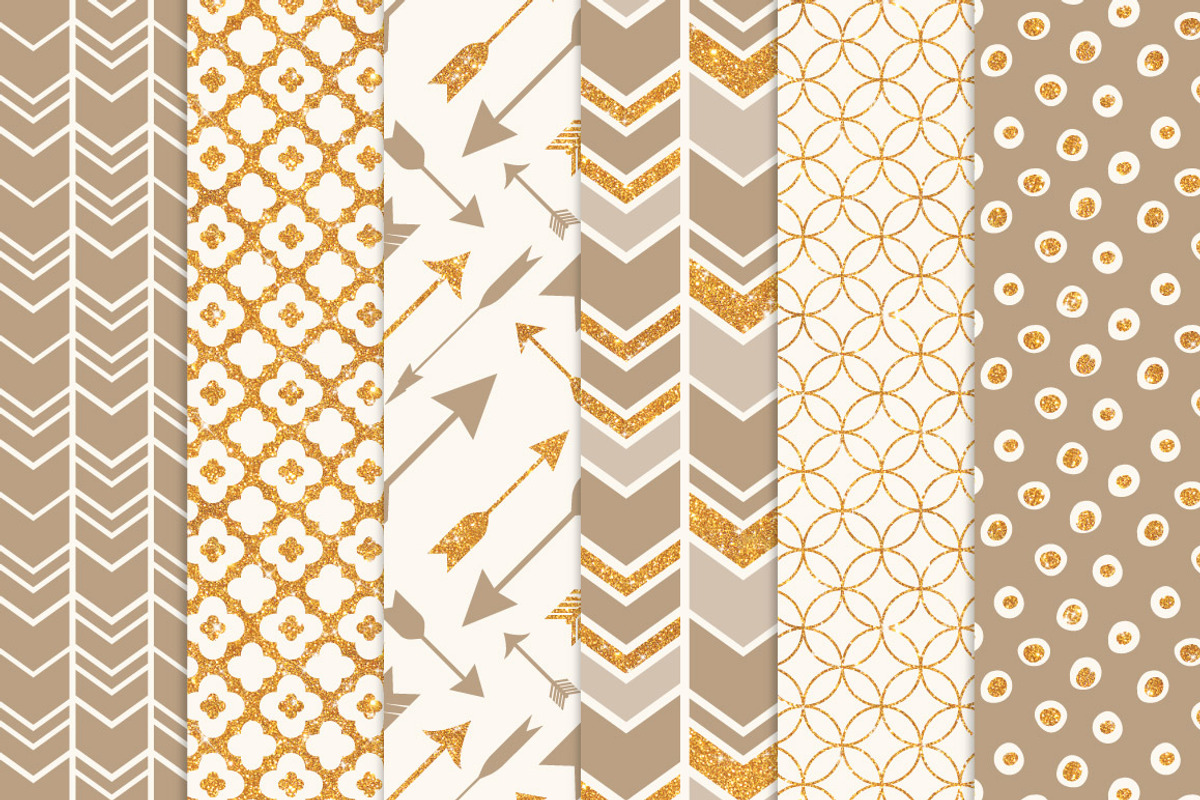 Champagne Bohemian Glitter Patterns, a Pattern Graphic by Amanda Ilkov (Photo 3 of 3)