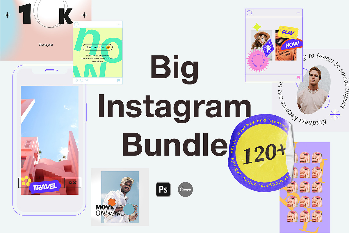 SALE Instagram BUNDLE | Canva & PS, a Social Media Template by BigWeek (Photo 1 of 12)